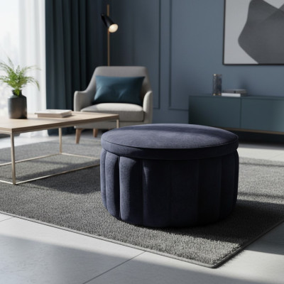 Stool Round Chesterfield Pouf Footstool Upholstered Stool Seat Stool