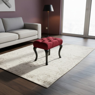 Ottoman Roma Designer Luxury Ottoman Upholstered Seat Textile Relax Side Sofa New