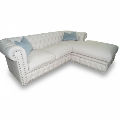 Sofa Velvet Corner Sofa Chesterfield Textile Fabric Corner Couch Upholstered Couch Corner Suite