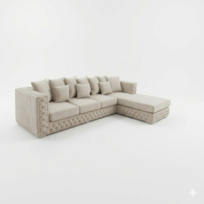 Chesterfield Design Sofa Corner Couch Upholstery Seat Corner Unit Modern Textile