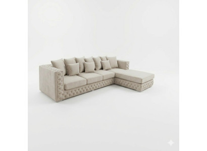 Chesterfield Design Sofa Corner Couch Upholstery Seat Corner Unit Modern Textile