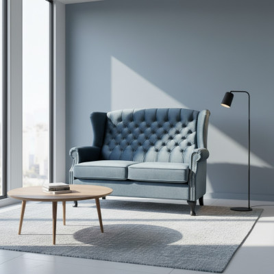 Sofa 2-seater Chesterfield upholstery design luxury couch sofas wing chair