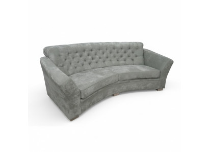 Three-seater half-round couch Chesterfield upholstered sofa couches beige