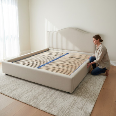Chesterfield bed upholstered double hotel beds 180x200cm bed storage