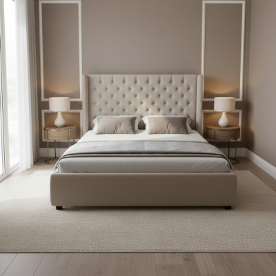 Chesterfield bed upholstery double hotel decor beds bedroom 180x200cm