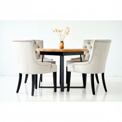 Design dining room table + 6 Chesterfield armchairs seating group chairs