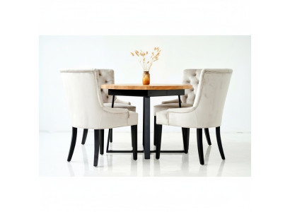Design dining room table + 6 Chesterfield armchairs seating group chairs