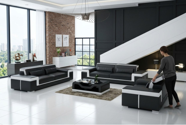 Sofa set couch upholstery sofa 3+1+1 complete set set 3-piece.