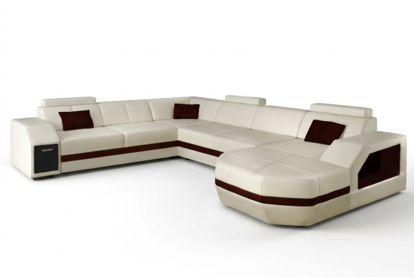 Leather sectional sofa couch corner sofa corner set design modern sofa with USB