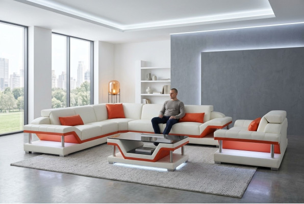 Corner sofa sofa corner unit coffee table complete set seat upholstery sectional sofa couch USB