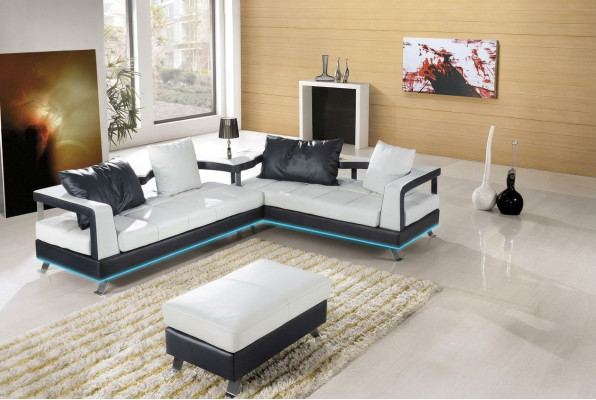 Leather sofa couch living landscape corner sofa corner suite design modern sofa + USB new