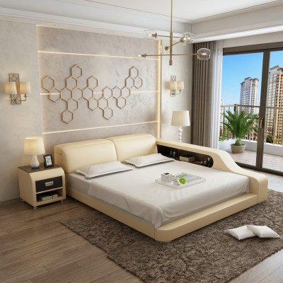 Waterbed Hotel Double Bed Complete Beds Leather Bed Water With USB Upholstered Bed