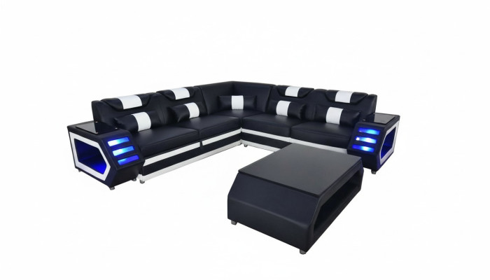 Complete set suite corner couch corner sofa couch upholstery corner suite + table + USB