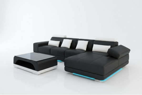 Leather sofa couch living area sectional sofa corner set design modern sofa with USB
