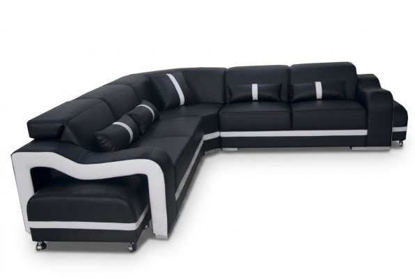 Leather sofa couch living area suite design modern corner sofa L-shape +USB new
