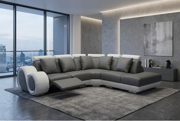 Leather sofa couch living landscape corner set design modern sofa + USB new corner sofa