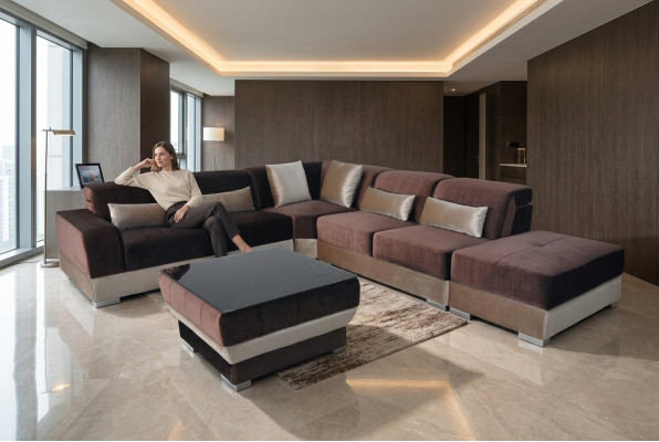 Discover luxury and comfort and the perfect upholstered L-sofa for your living room.