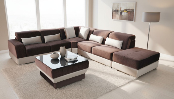 Discover luxury and comfort and the perfect upholstered L-sofa for your living room.
