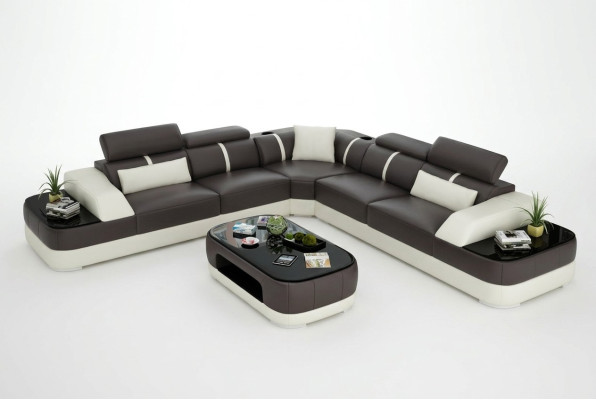 Leather sofa upholstery seat corner sofa suite living landscape living room couch with USB