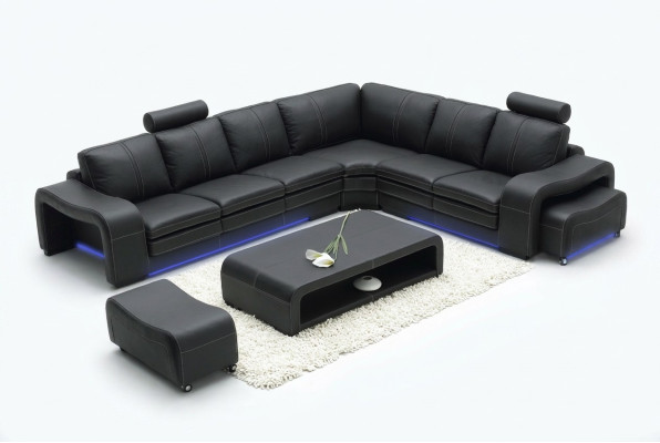 Design leather sofa with USB couch living landscape corner sofa corner modern set new