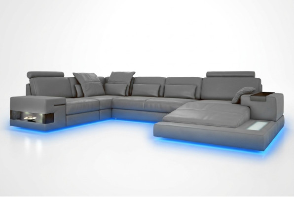 Large sofa living landscape leather sofa with USB design sofa couch upholstered corner sofa