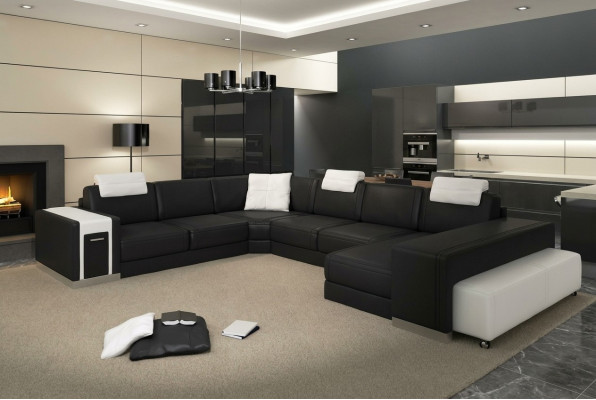 Living landscape sofa with USB couch cushion corner XX big corner sofa leather sofa design