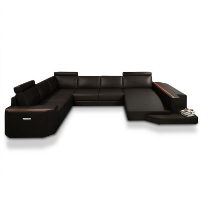 Elegant U-shaped upholstered sofa, modern design for stylish living spaces.