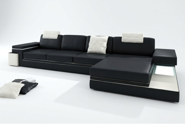 Leather sofa with USB living landscape XXL corner sofa big sofa design couch designer sofa