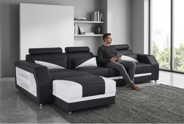Exclusive modern designer L-shaped corner sofa for stylish living spaces