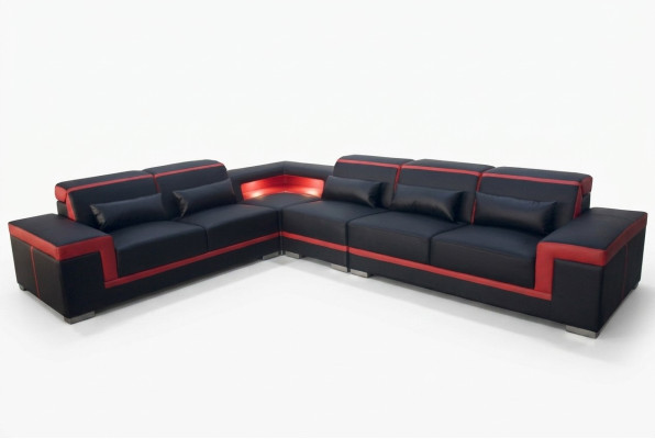 Corner sofa L-shape beige corner couch with sleeping function set living landscape