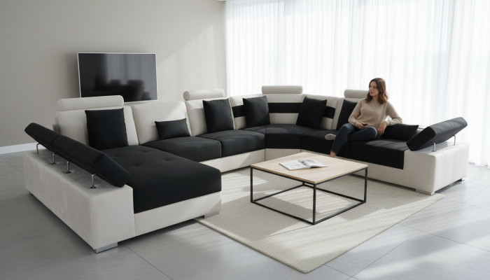 Corner sofa L-shape Yellow corner sofa Corner couch with bed storage Sofa seating area