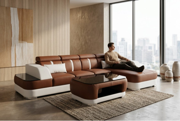 Design corner sofa L-shape sofa couch upholstered sleeper sofa bed function fabric