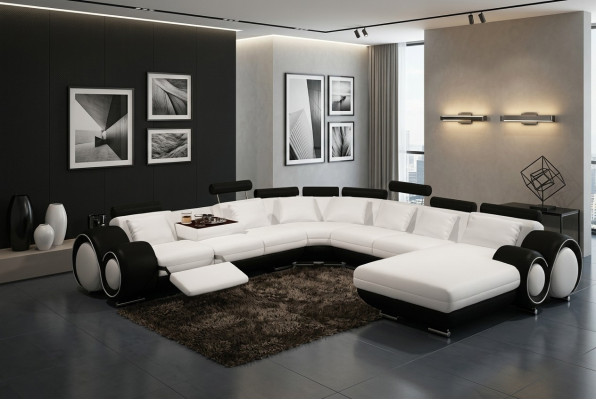 Leather Sofa With USB Couch XXL Living Landscape Leather Couch Big Sofas Corner Sofa
