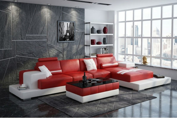 Exclusive Elegant L-Shaped Corner Sofa Red Design for Stylish Living Spaces
