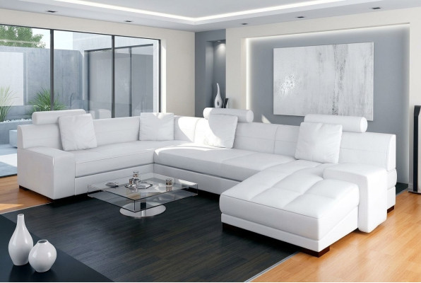 Leather sofa with USB living room landscape corner sofa corner suite design modern sofa A1111