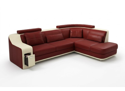 Corner sofa leather textile sofa with USB upholstery living landscape L suite seating Isching