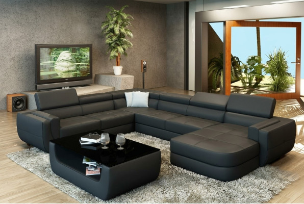 Designer sofa seat cushion corner leather sofa living landscape sofa with USB cushion new