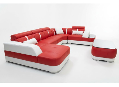 Design corner couch seat leather upholstery corner set living landscape sofa with USB