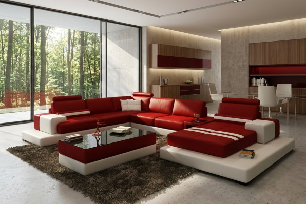 Living landscape couch upholstery corner suite leather sofa with USB, new corner sofa 2725A