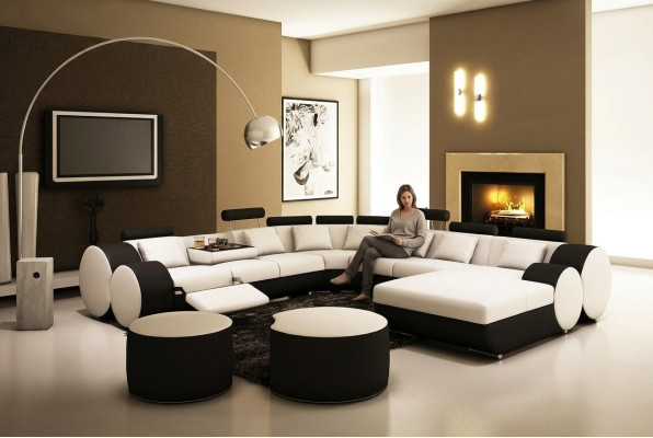 Designer leather sofa with USB XXL living landscape big sofa upholstery corner corner sofa relax