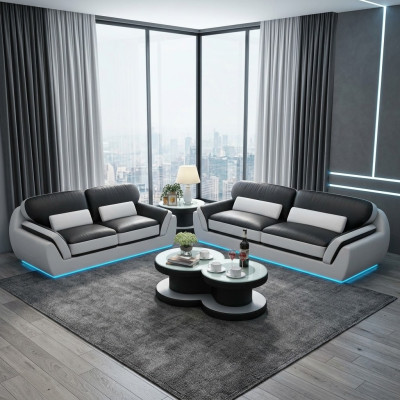 Leather sofa with USB sofa set new 3+2 seater set design modern sofa G8038C
