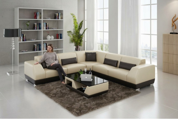 Leather sofa with USB living area corner sofa corner set design modern sofa G8024B