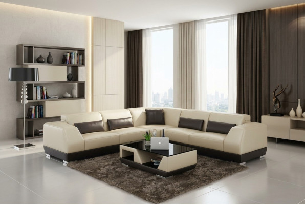 Leather sofa with USB living area corner sofa corner set design modern sofa G8024B