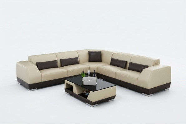 Leather sofa with USB living area corner sofa corner set design modern sofa G8024B