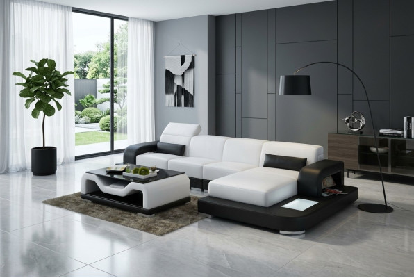 Leather sofa with USB living area sectional sofa corner set couch design sofa G8006C