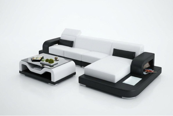 Leather sofa with USB living area sectional sofa corner set couch design sofa G8006C