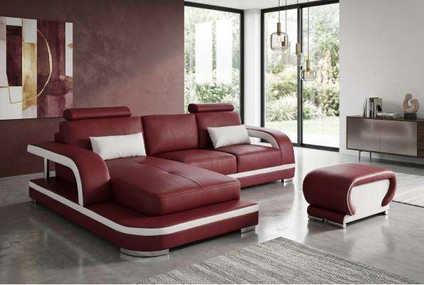 Leather corner sofa with USB luxury suite corner sofas couches upholstered living landscape