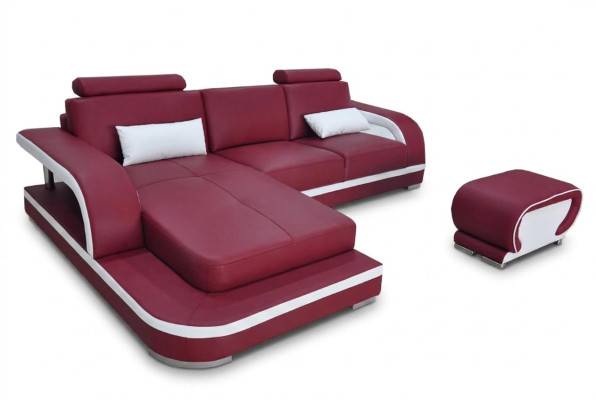 Leather corner sofa with USB luxury suite corner sofas couches upholstered living landscape