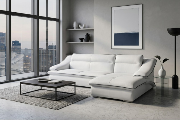 Corner sofa leather with USB, corner suite corner landscape upholstery design living L shape