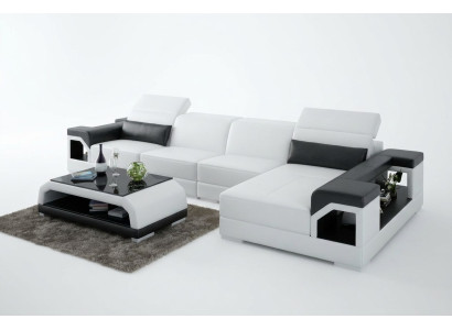 Modern sofa set corner seating area leather couch upholstery living landscape USB